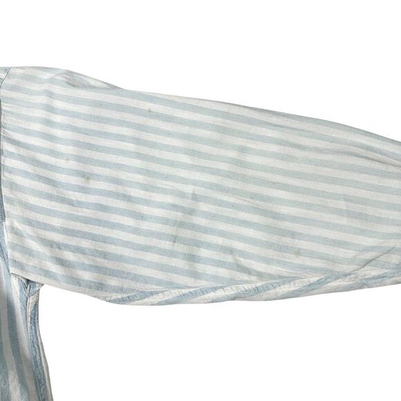 Georges Marciano for SOON Denim Striped Shirt Size 1 Made In USA Vintage 80s 90s - Picture 7 of 7